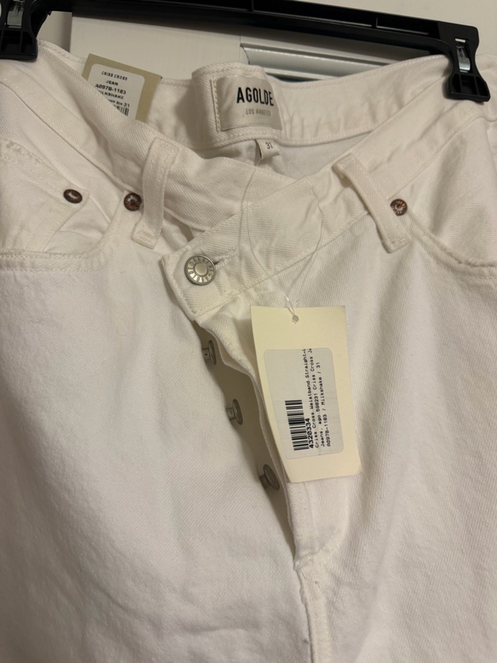 AGOLDE White High-Rise Straight Leg Jeans - Picture 4 of 6